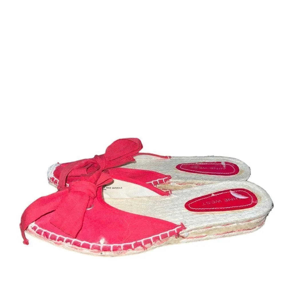 Nine West canvas‎ and jute flat espadrilles women’s size 8M